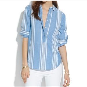 Madewell Striped Popover Tunic Shirt S